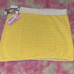 Future Collective Yellow and White Mini Skirt